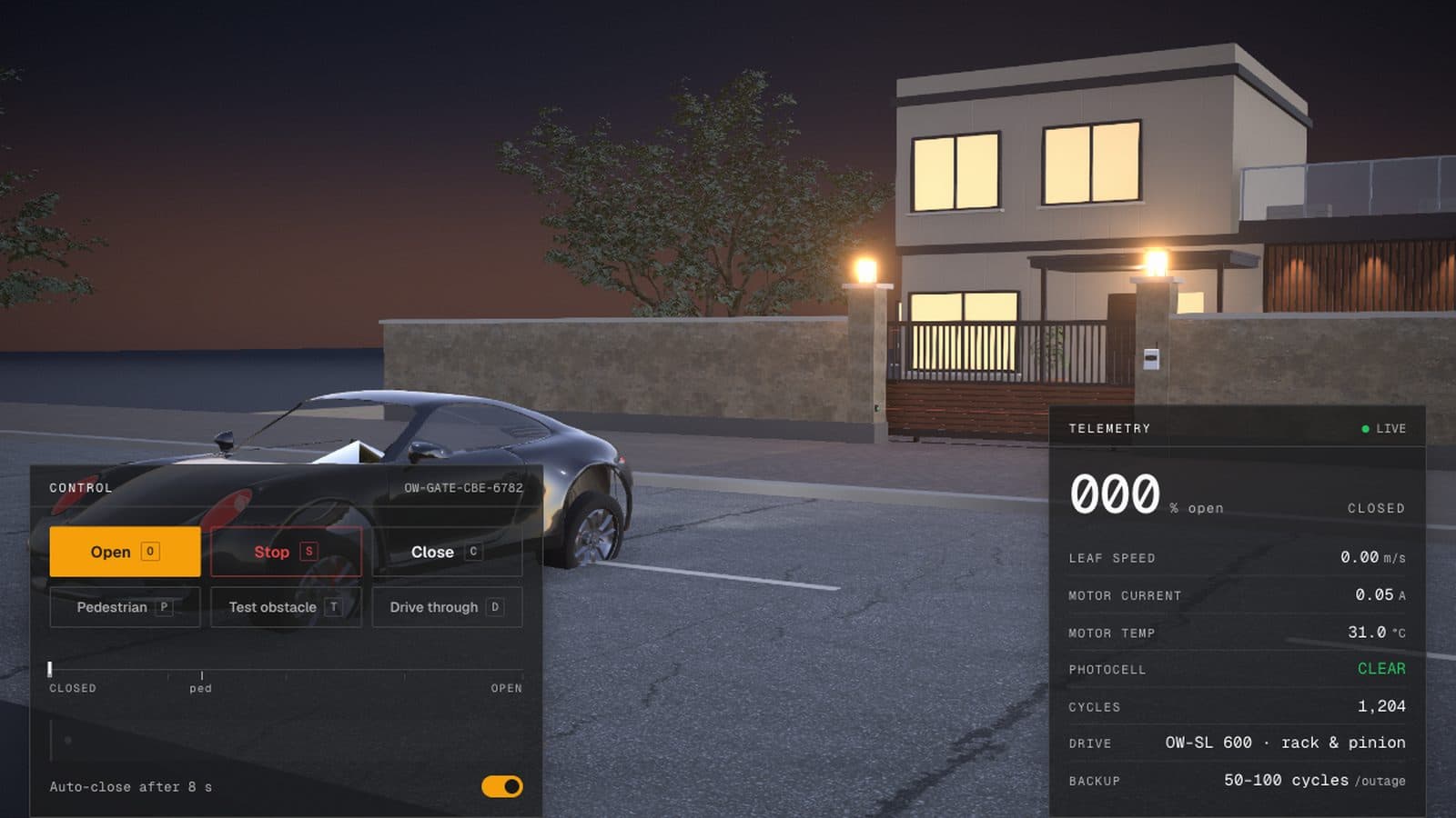 Onwords sliding gate automation 3D demo