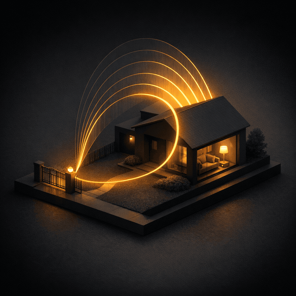 Architectural model showing a repeated evening routine becoming one learned path