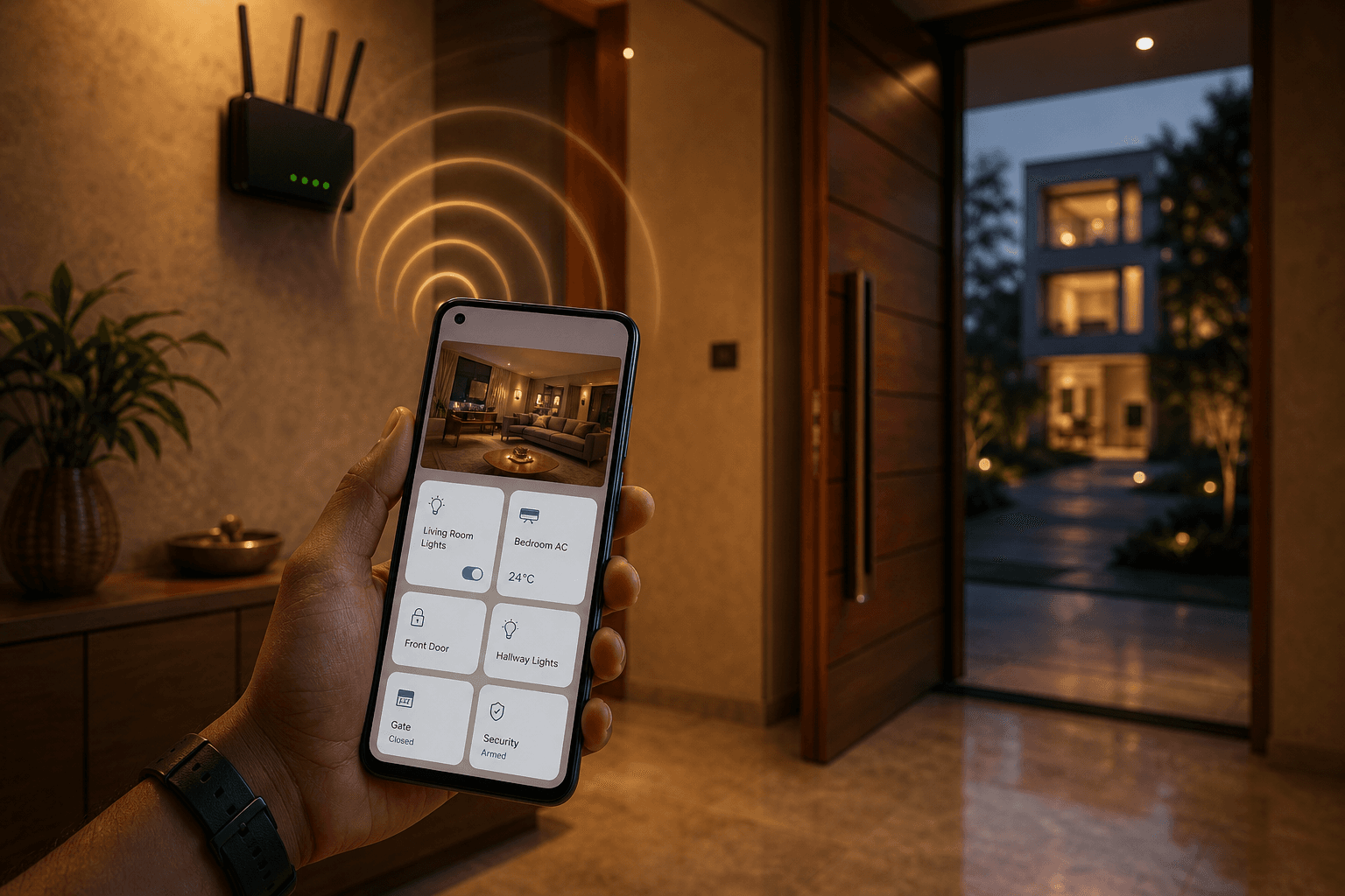 Onwords Living Home app selecting the right home based on Wi-Fi