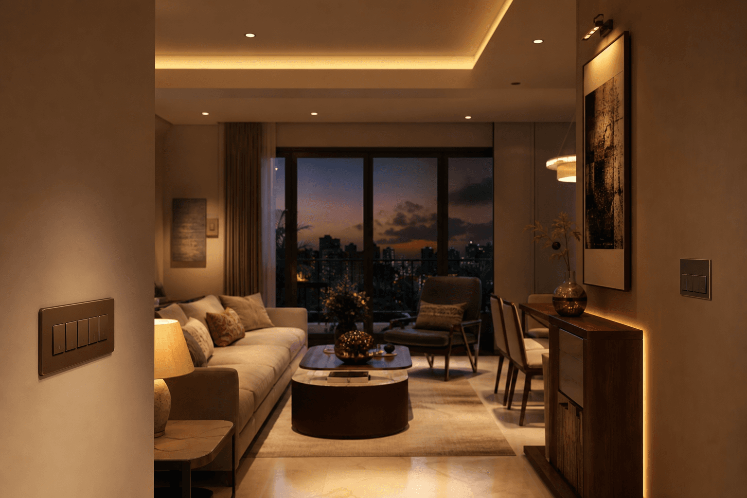 A premium Indian home with clean finishes, wired and wireless automation planned together
